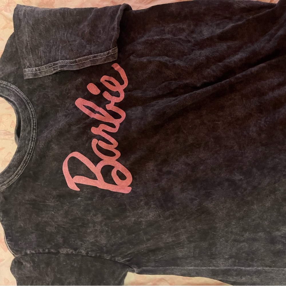 Black T-Shirt with Pink 'Barbie' Logo